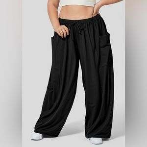 HALARA Mid Rise Palazzo Flowy Wide Leg Casual Plus Size Pants (Size 3X)